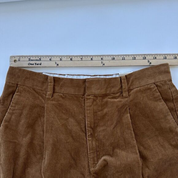 NWT MUJI Women's Kapok Corduroy Tuck Pants Made From Tree Nuts LARGE 2024 Camel - Picture 10 of 13